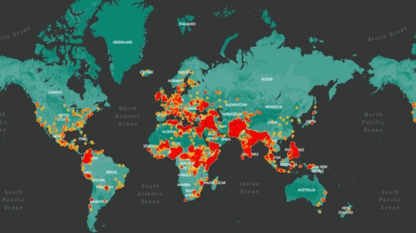 Mapa aktów terrorystycznych ma świecie