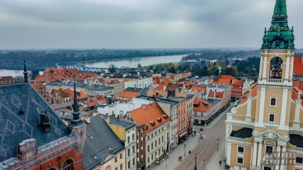 Widok z wieży ratuszowej, Toruń